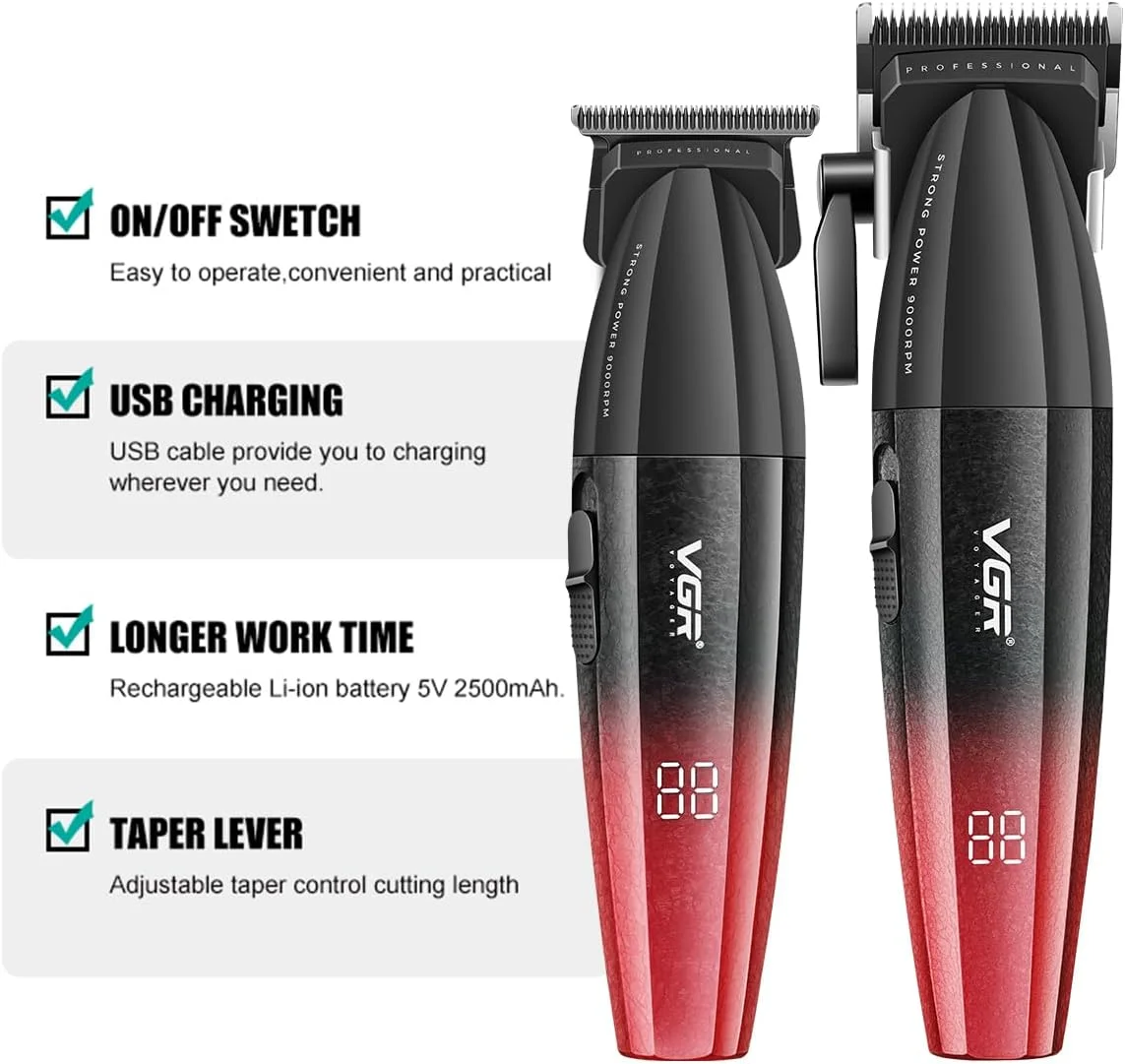 V-640 S2 - Saç, Sakal Tıraş Makinesi Seti - Kırmızı
