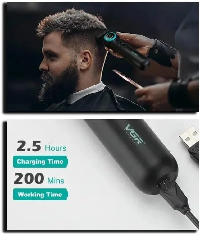V-990 Profesyonel Saç Sakal Çizim Makinesi LED Trimmer - Sarı