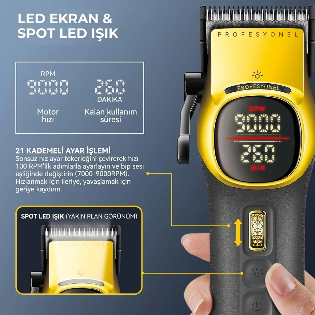 V-885 S2 Profesyonel Çantalı, Şarjlı Saç, Sakal Tıraş Makinesi Set