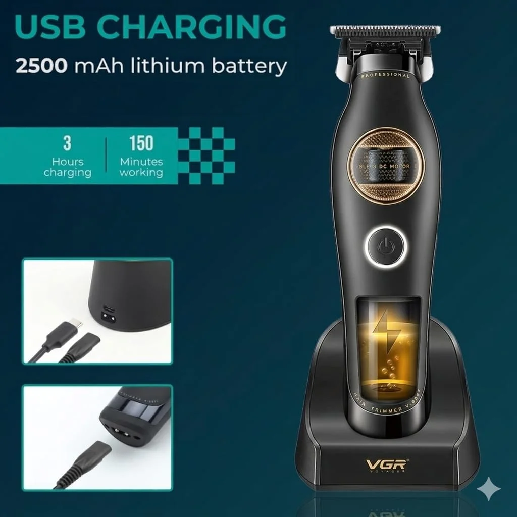 V-880T Sakal ve Ense Çizim Makinesi Şarjlı Berber Trimmer