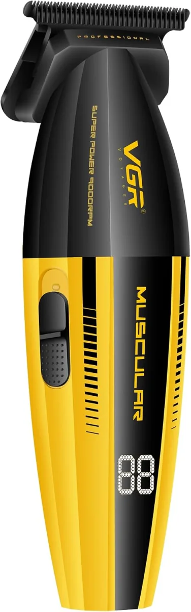 V-285T Profesyonel Saç Sakal Çizim Makinesi 9000 RPM Turbo Motor DLC Seramik T-Bıçak LED Ekranlı Trimmer