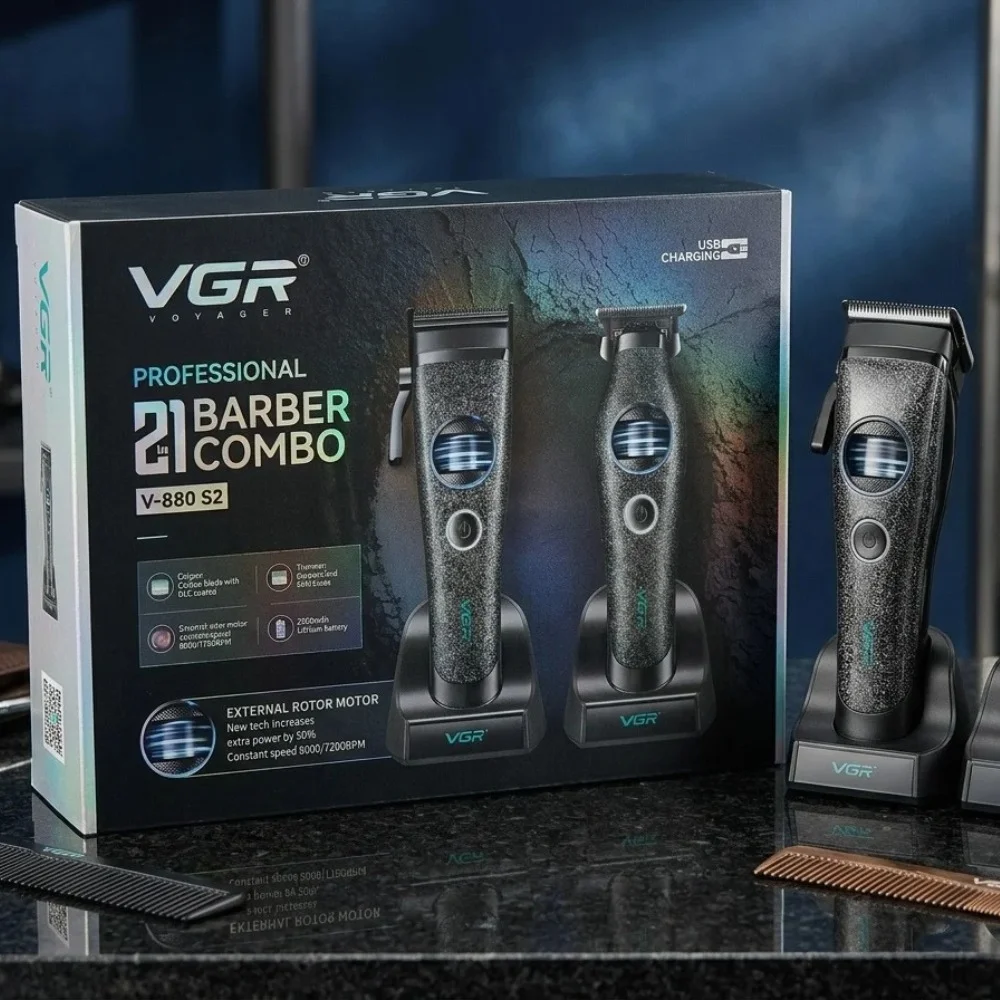 V-880 S2 Profesyonel Saç Sakal Tıraş Makinesi Combo Set