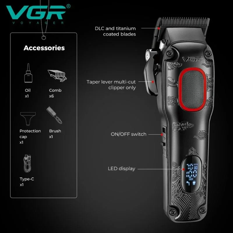 VGR V-016 Profesyonel Saç Kesme Makinesi 7000 RPM BLDC Fırçasız Motor