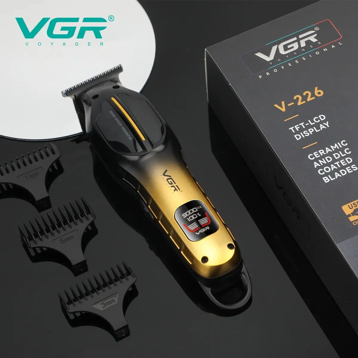 V-226T Saç Sakal Tıraş Makinesi Şarjlı Metal Gövde Trimmer