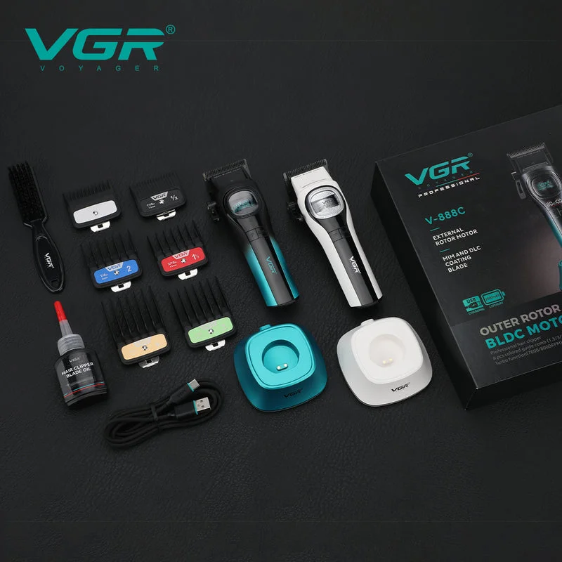 V-888C Profesyonel Saç Kesme Makinesi Şarj Standlı Clipper