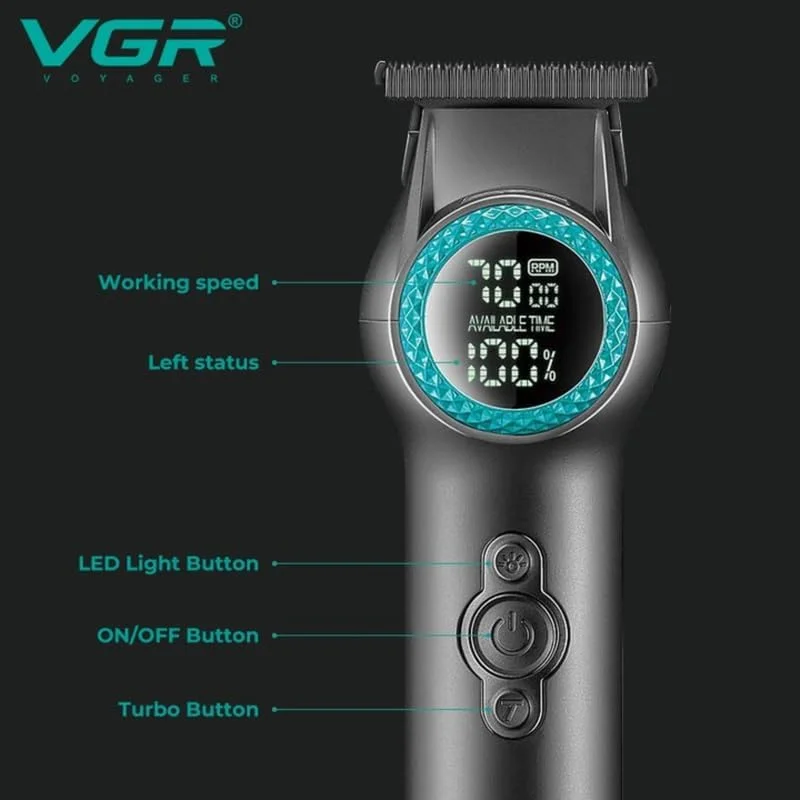 V-990 Profesyonel Saç Sakal Çizim Makinesi LED Trimmer - Sarı