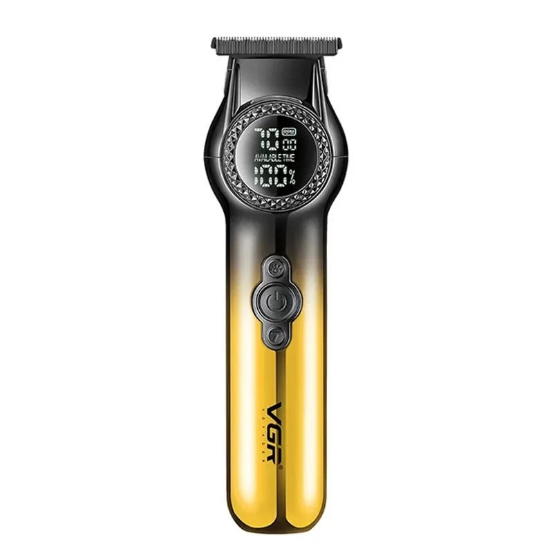 V-990 Profesyonel Saç Sakal Çizim Makinesi LED Trimmer - Sarı