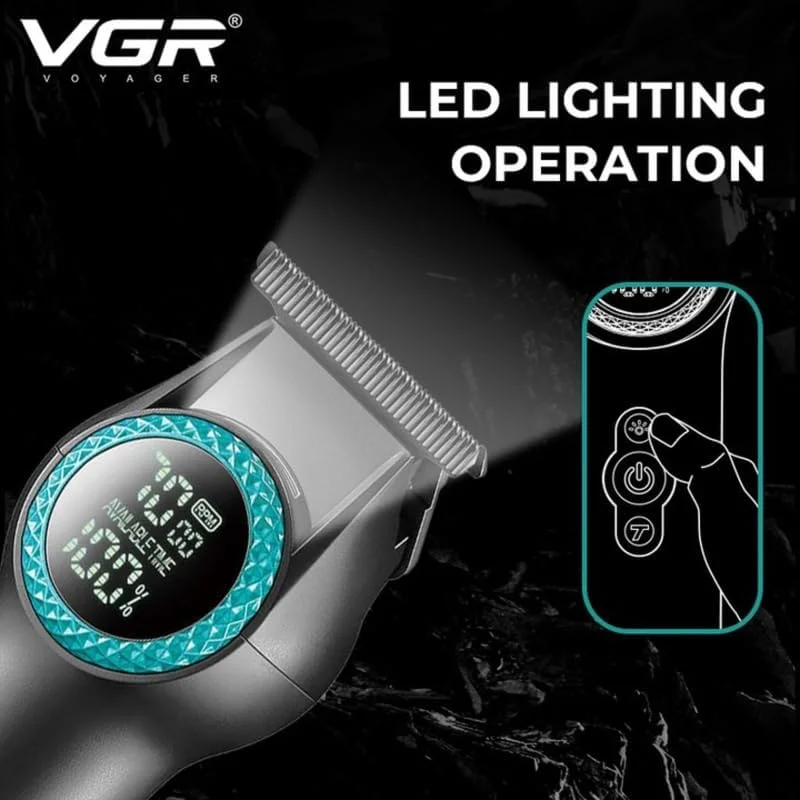 V-990 Profesyonel Saç Sakal Çizim Makinesi LED Trimmer - Sarı