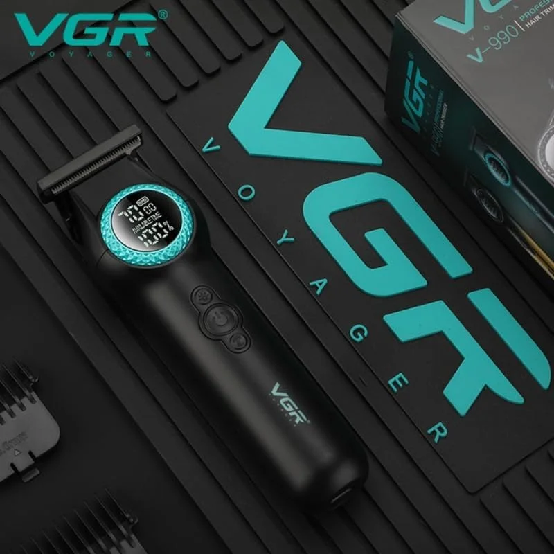 V-990 Profesyonel Saç Sakal Çizim Makinesi LED Trimmer - Sarı