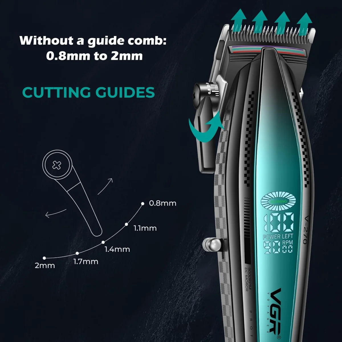 V-270 Şarjlı Saç Tıraş Makinesi - 9000 RPM - Metal Gövdeli