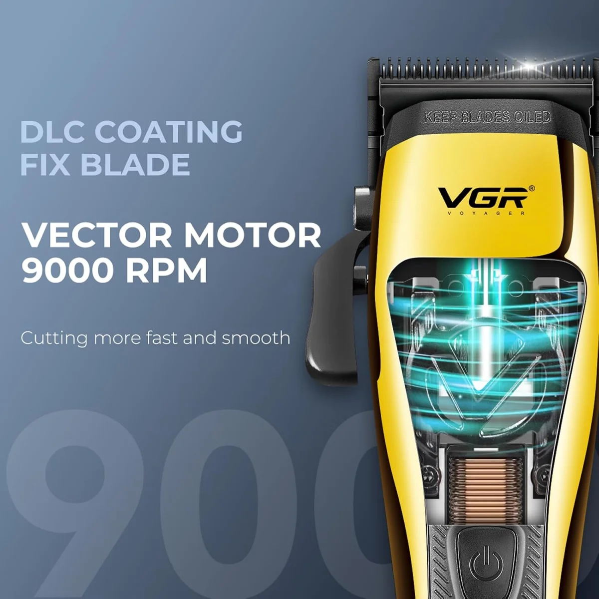 V-015 Saç Tıraş Makinesi - Çantalı, Yedek Kapaklı - Güçlü Motor