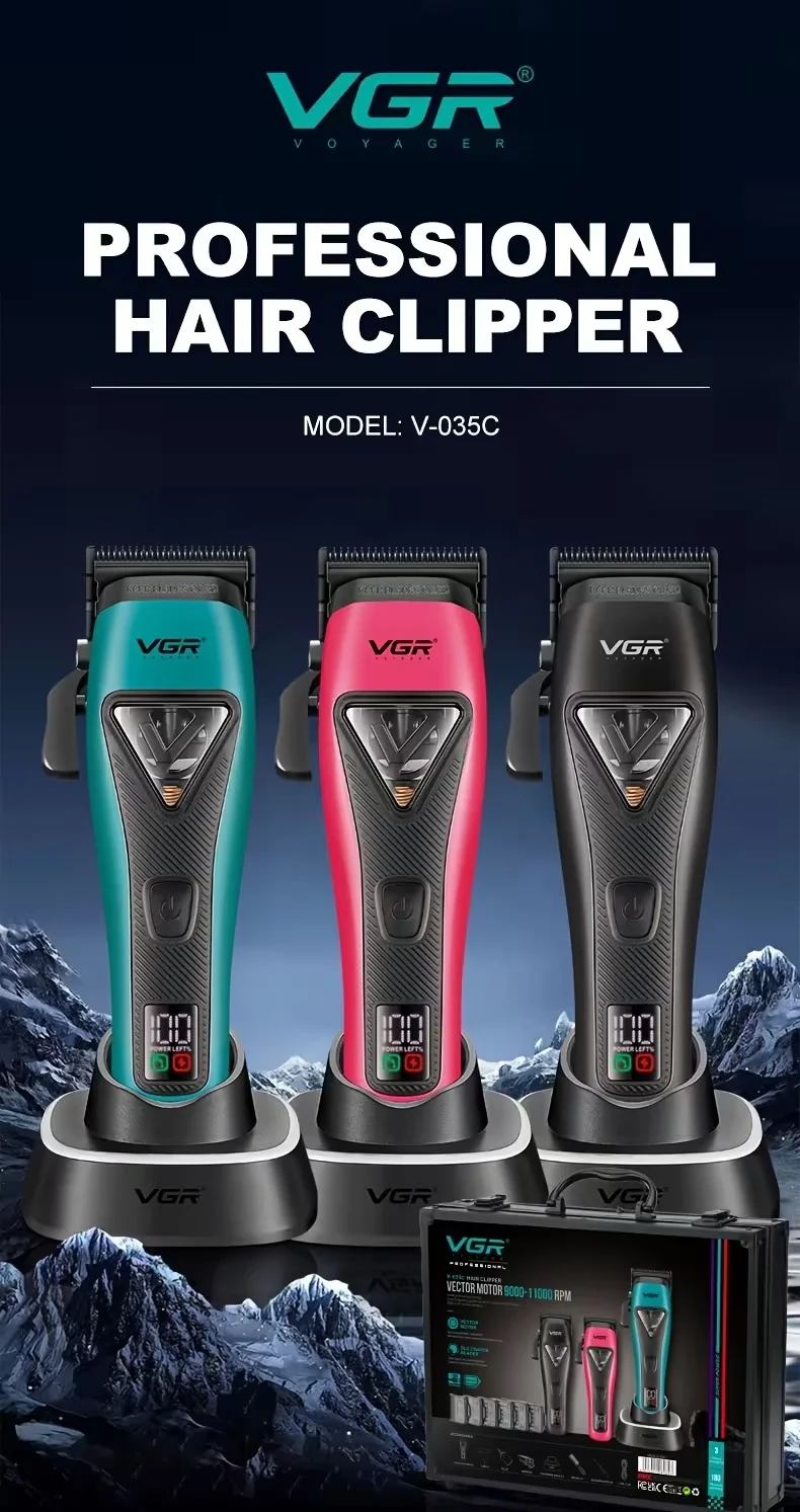 V-035C - Saç Tıraş Makinesi - 11000 RPM - Şarjlı - Yedek Kapaklı