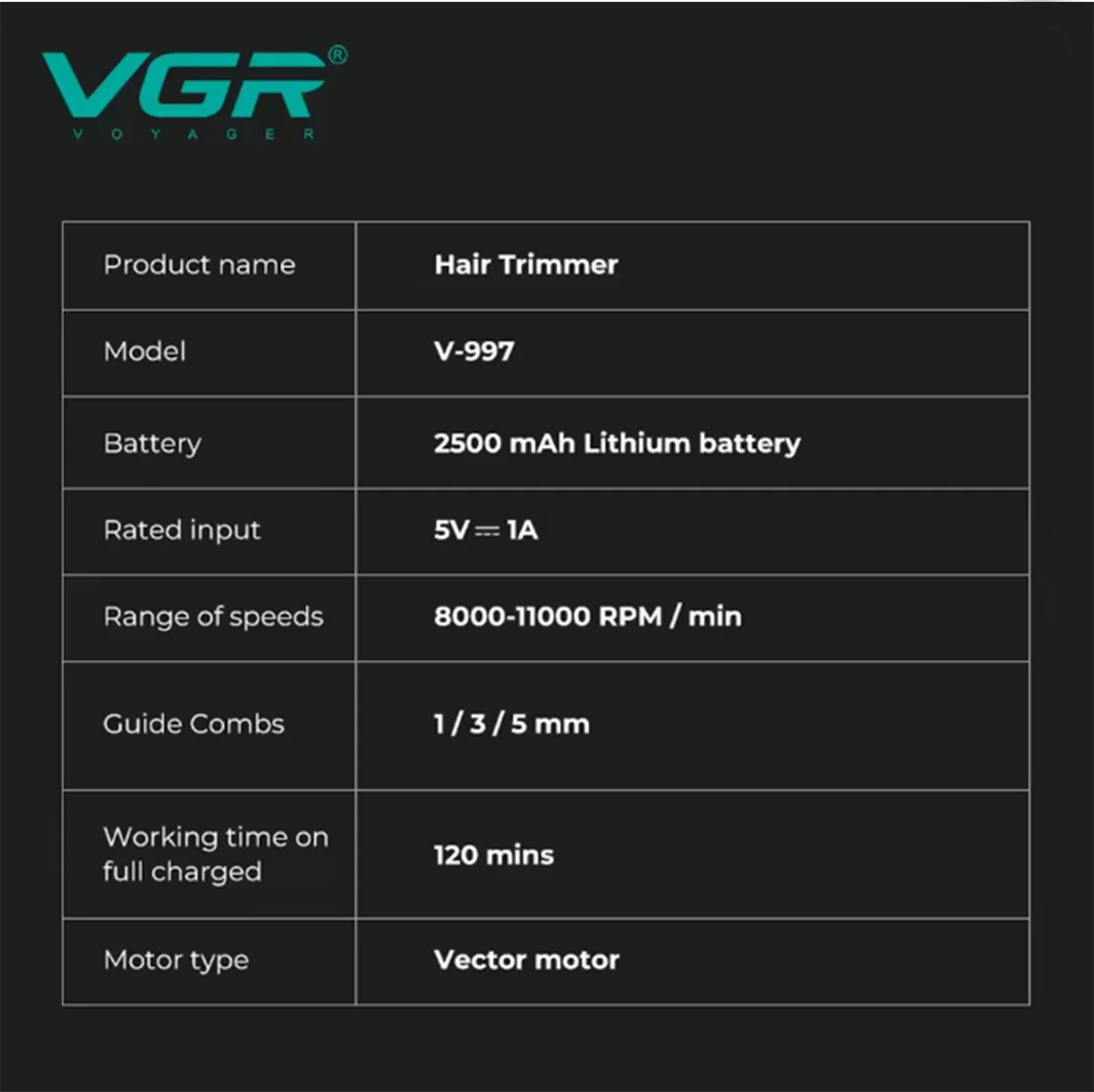 V-997 - 11000RPM - Trimmer Sakal Ense Tıraş Makinesi