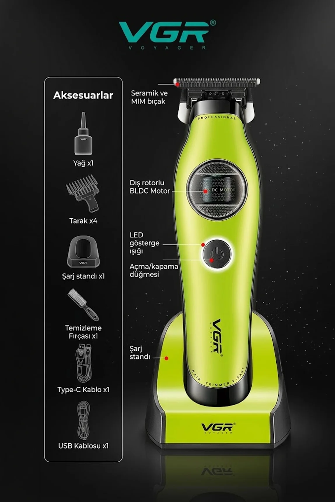 V-880T Sakal, Ense Kesme Tıraş Makinesi - Trimmer
