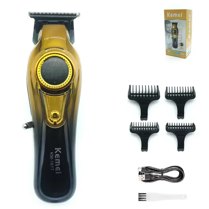 Kemei KM-1677 Profesyonel DLC Bıçaklı Saç Sakal Tıraş Makinesi (Trimmer)