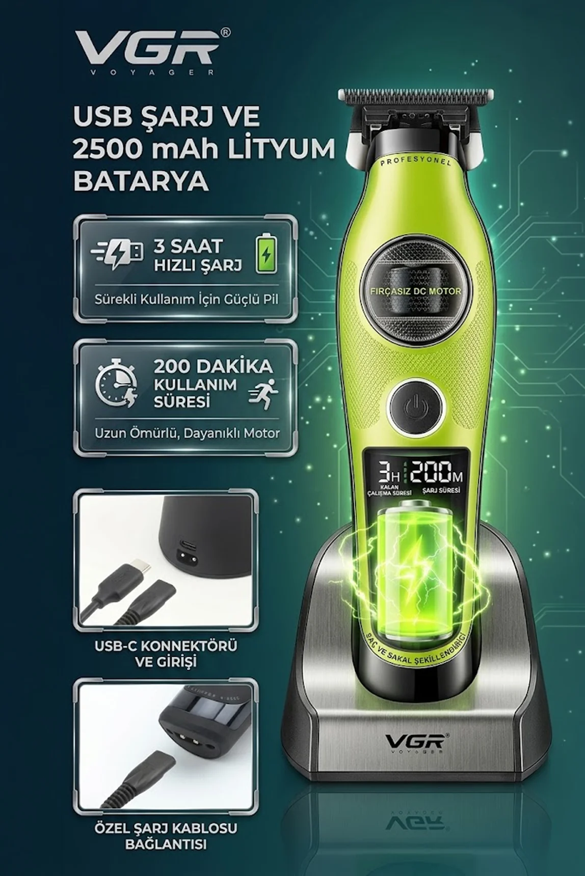 V-880T Sakal, Ense Kesme Tıraş Makinesi - Trimmer