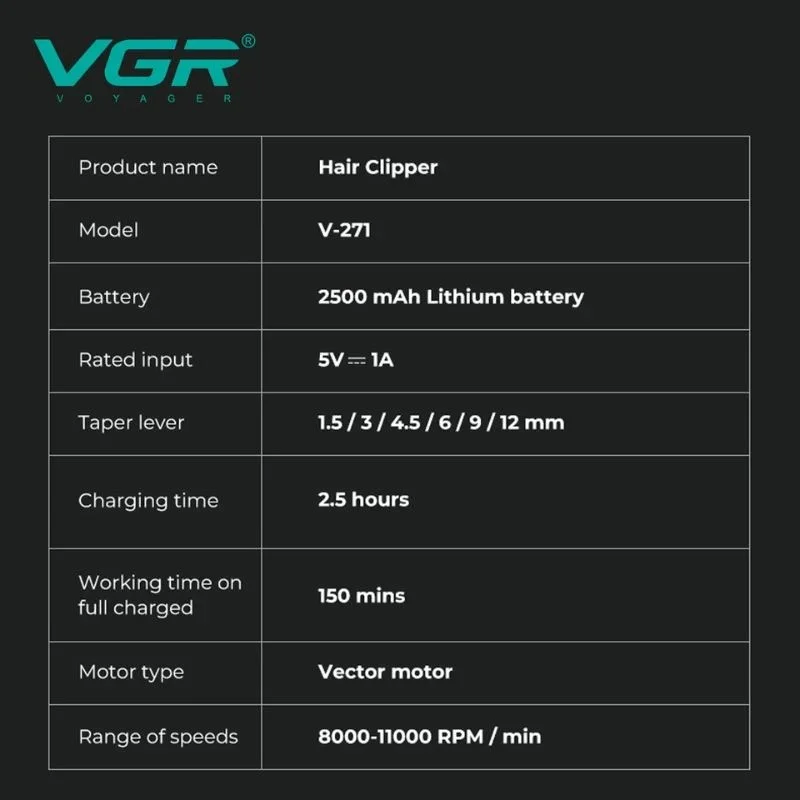 V-271 - 11000RPM - Saç Tıraş Makinesi - Clipper