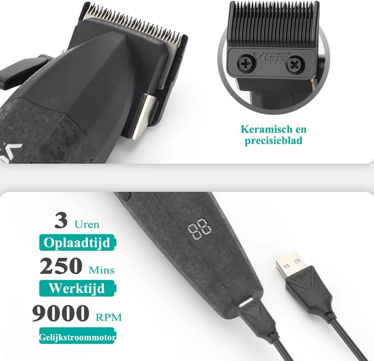 V-640 S2 - Saç, Sakal Tıraş Makinesi Seti - 3 Renk Seçeneği