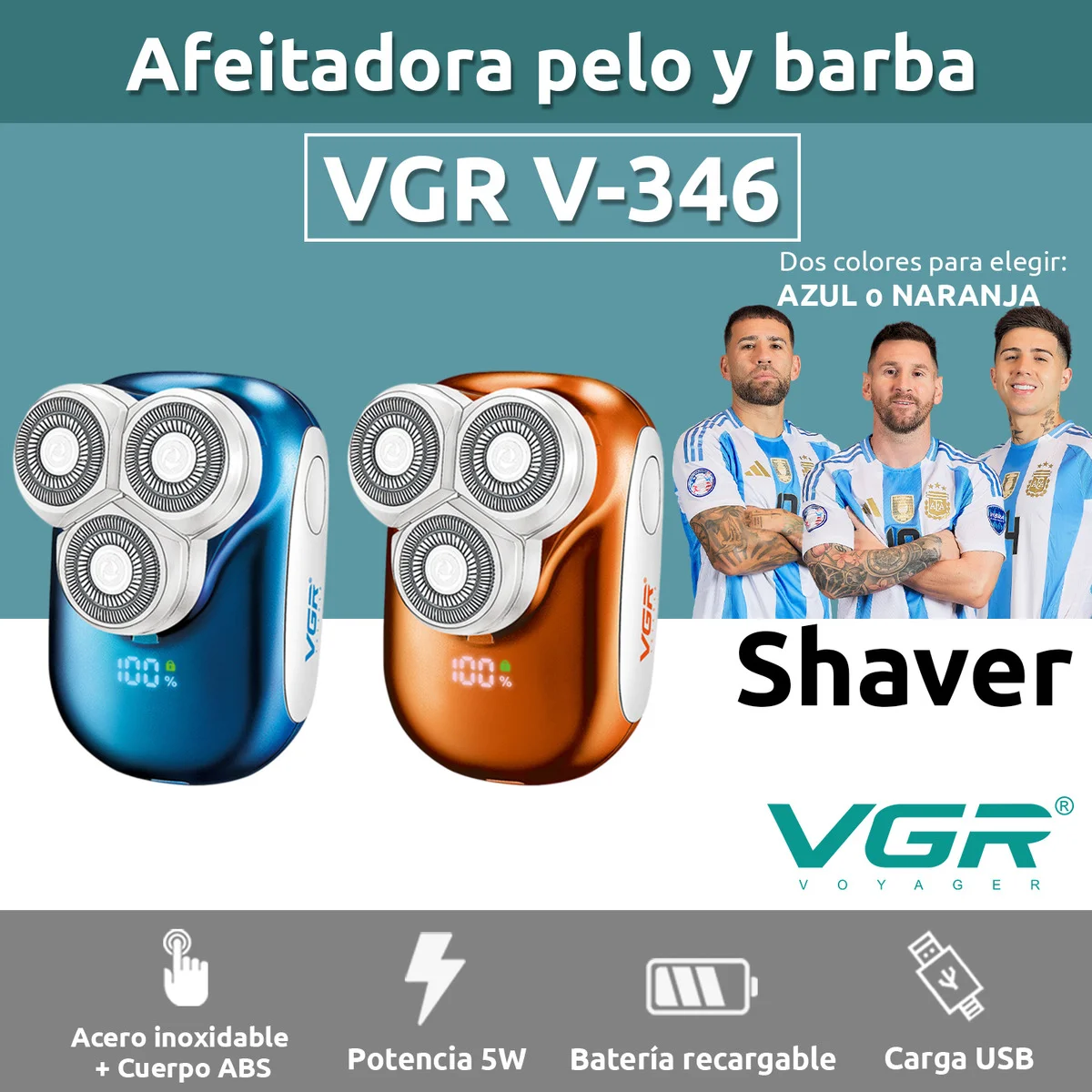 V-346 IPX5 Su Geçirmez - Seyahat Boy - Shaver Tıraş Makinesi