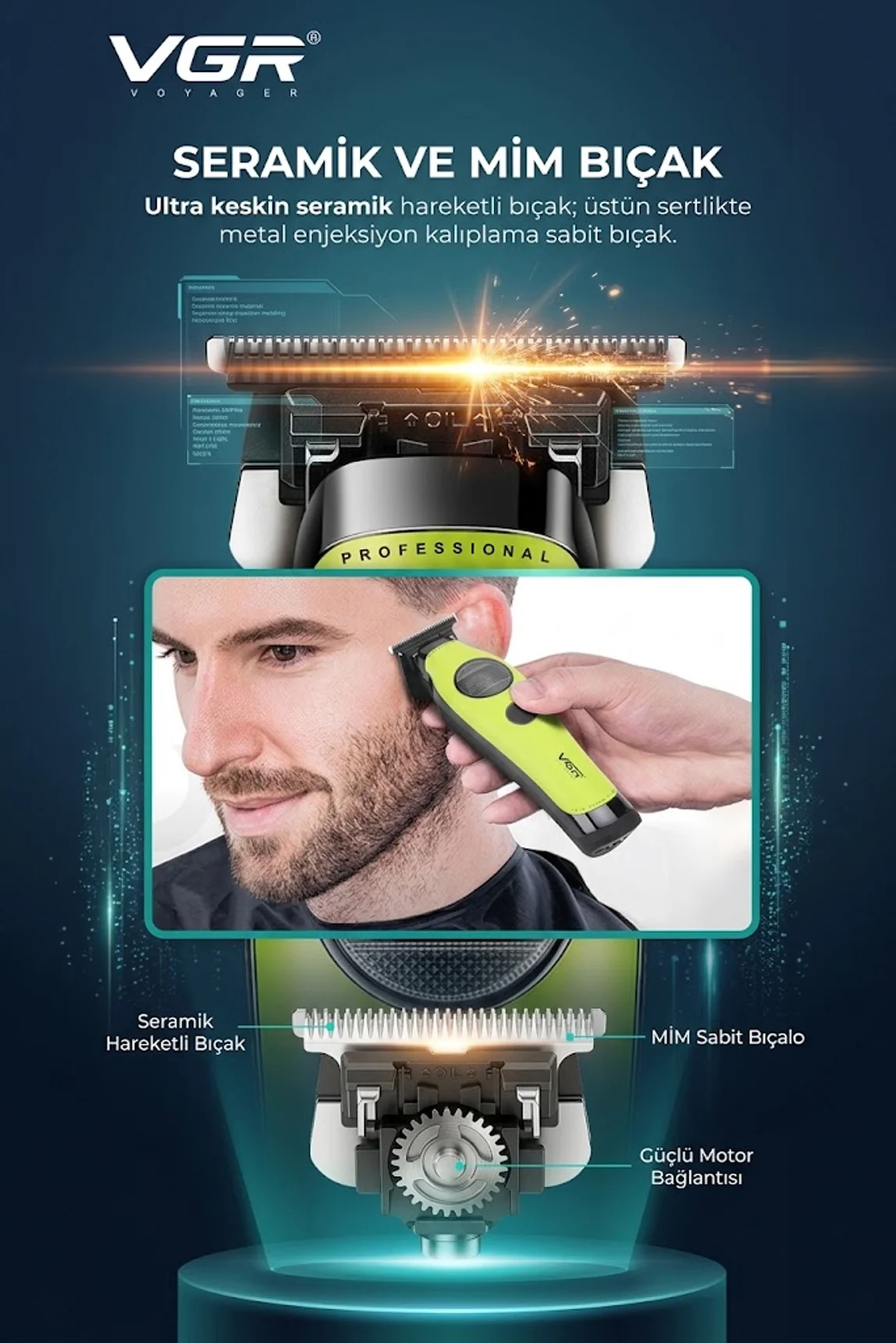 V-880T Sakal, Ense Kesme Tıraş Makinesi - Trimmer