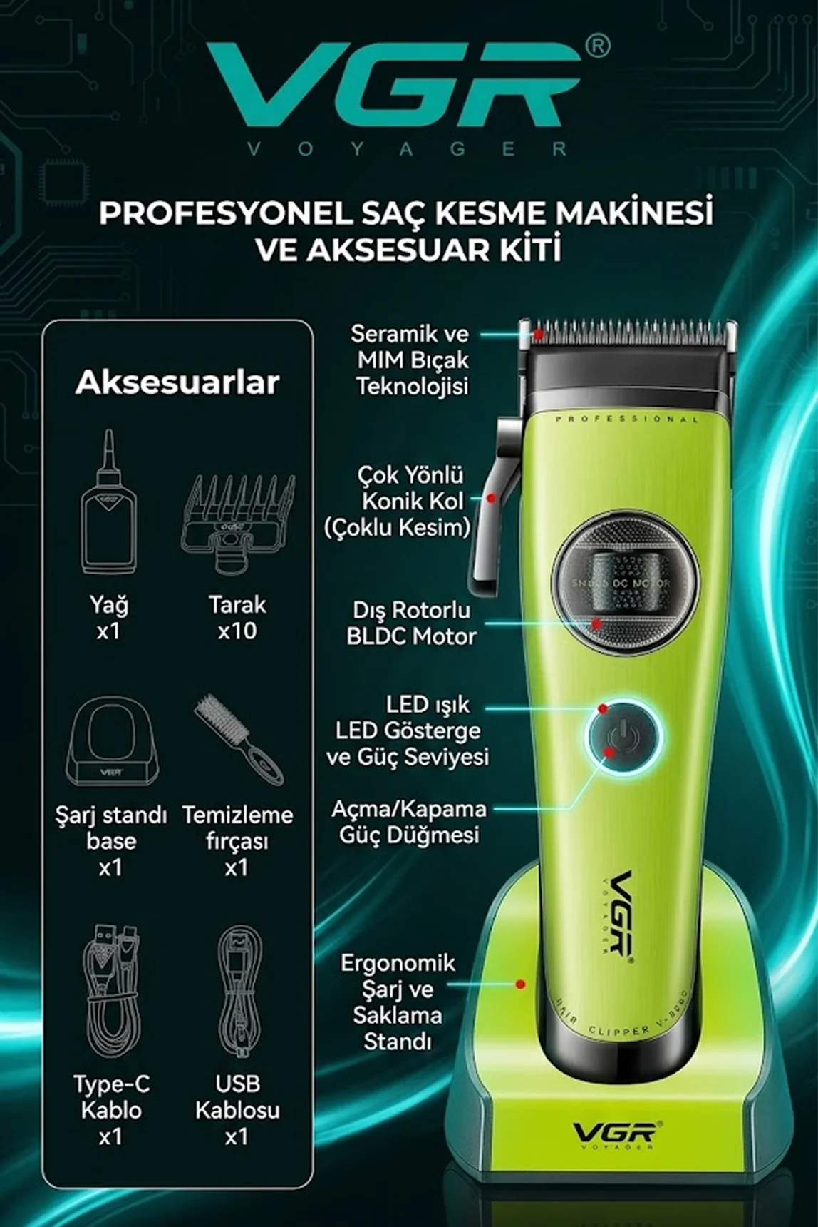 V-880C - Profesyonel Saç Tıraş Makinesi - Clipper