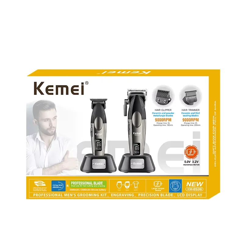 Kemei KM-8536 Profesyonel Saç Sakal İkili Erkek Bakım Seti