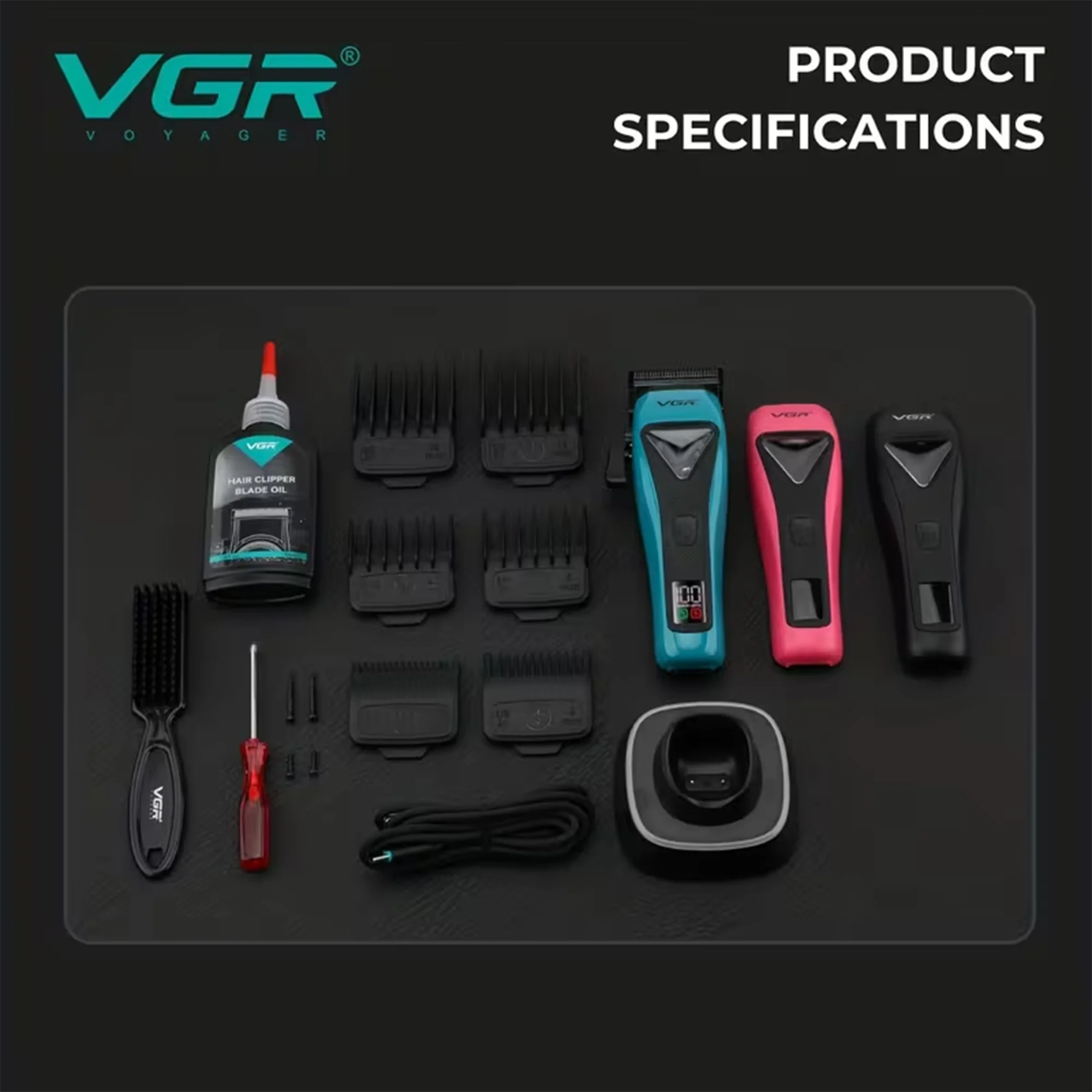 V-035C - Saç Tıraş Makinesi - 11000 RPM - Şarjlı - Yedek Kapaklı