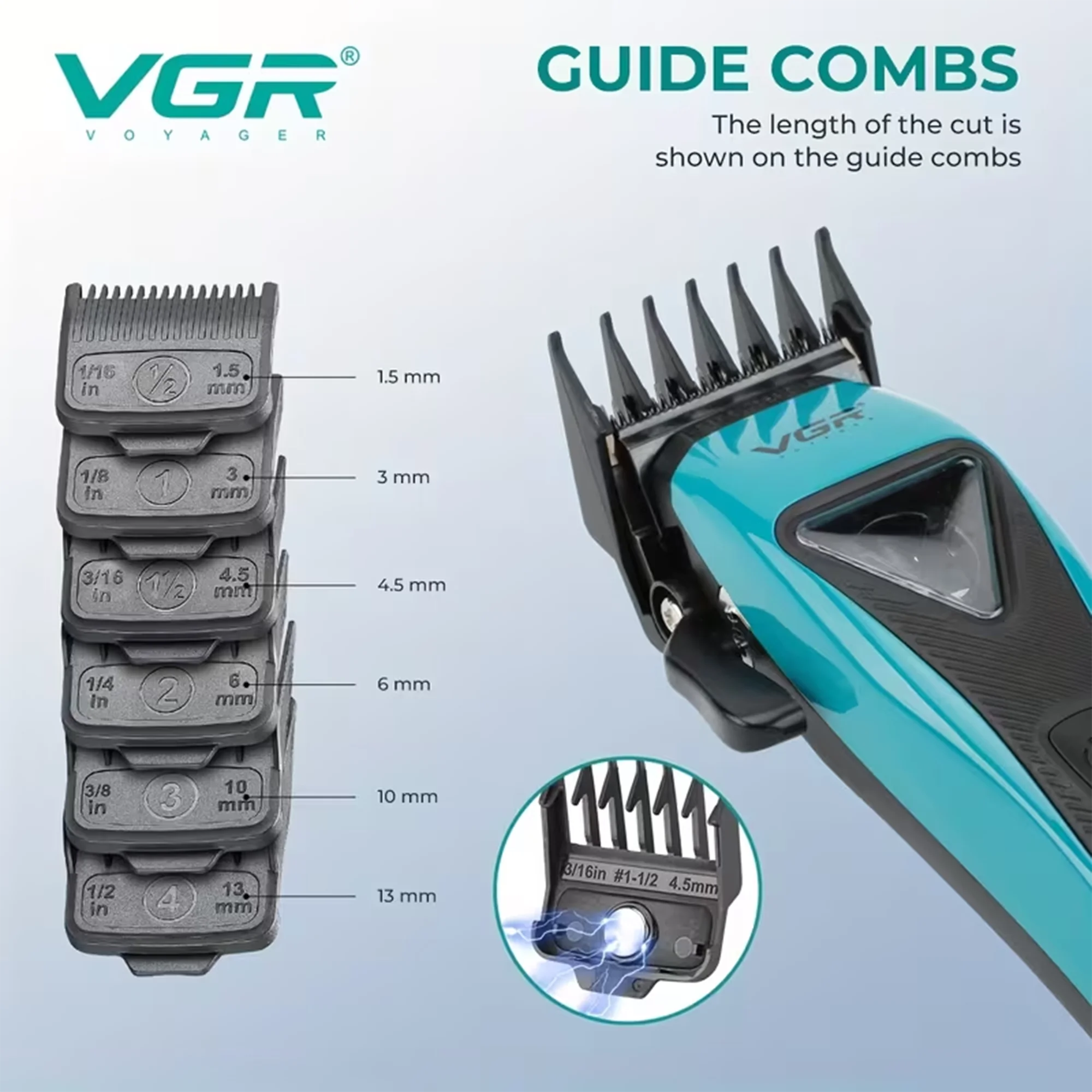 V-035C - Saç Tıraş Makinesi - 11000 RPM - Şarjlı - Yedek Kapaklı