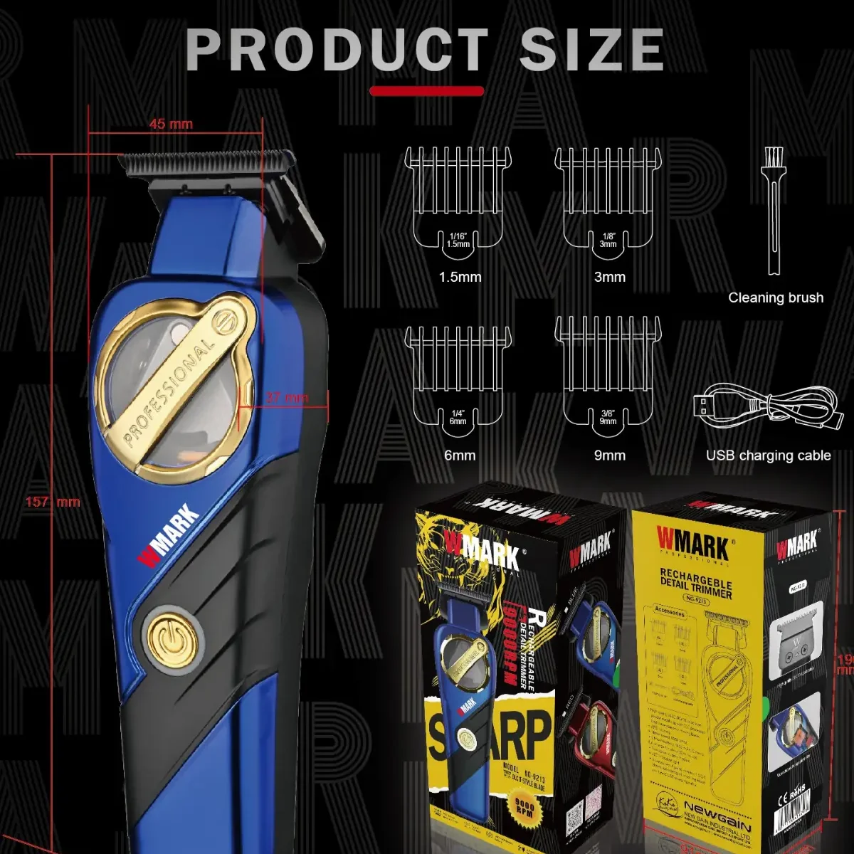 Wmark NG-9213 Profesyonel Saç Sakal Çizim Makinesi (Trimmer)