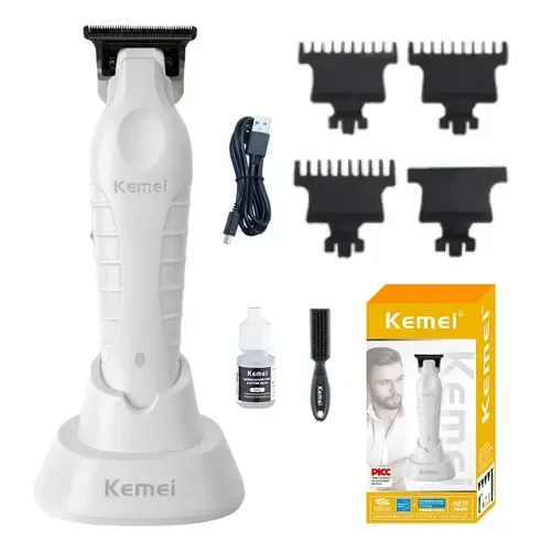 Kemei KM-2299 Profesyonel Saç Sakal Çizim Makinesi (Trimmer) (BEYAZ)