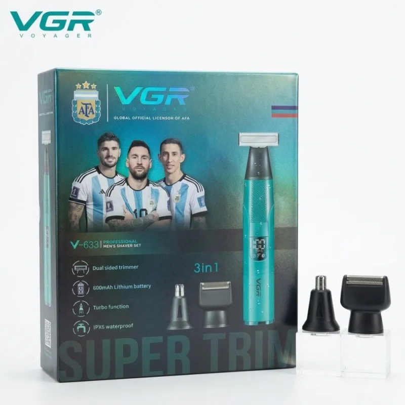 VGR Voyager V-633 AFA Lisanslı 3 in 1 Islak & Kuru Şarjlı Erkek Bakım Seti / Sakal ve Burun Tıraş Makinesi