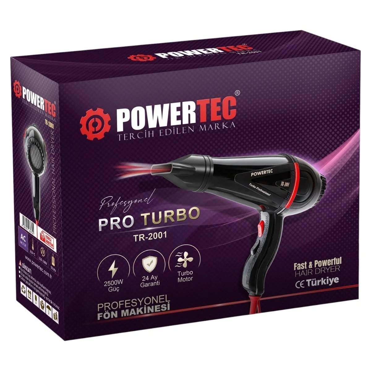 Powertec Fön Makinesi - TR-2001 Pro Turbo Profesyonel