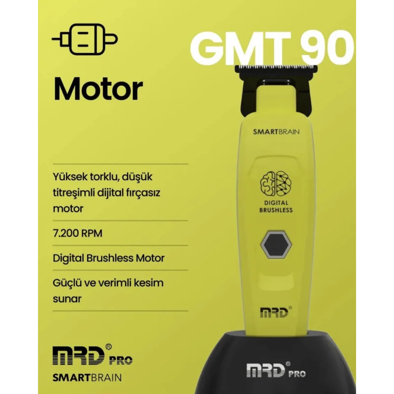 MRD PRO Smart Brain GMT-90 Profesyonel Saç Sakal Çizim Makinesi (Trimmer) (YEŞİL)