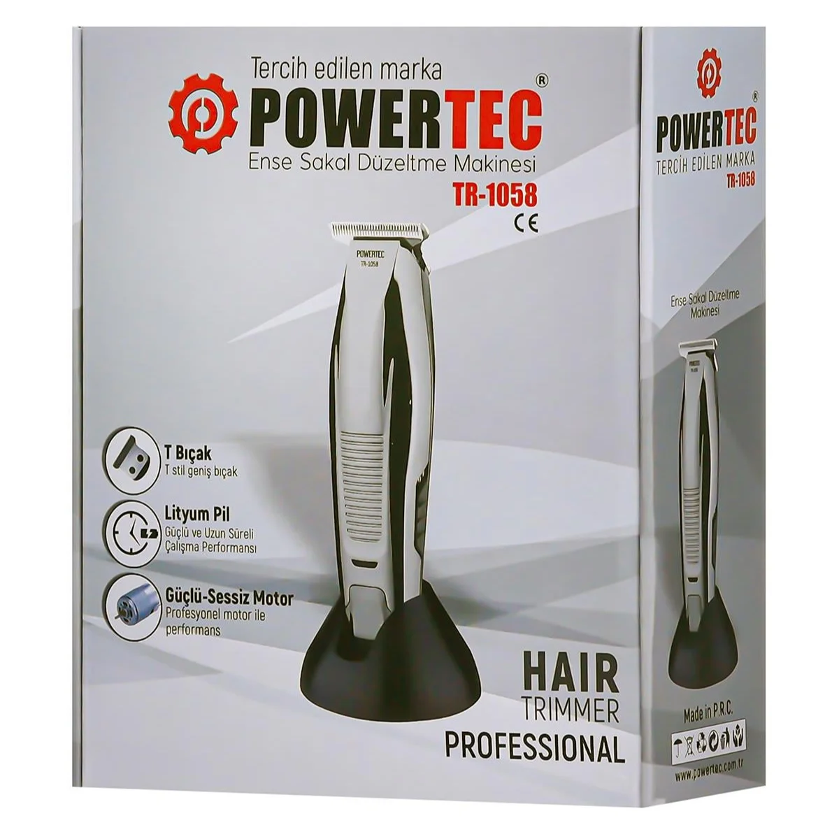 Powertec TR-1058 Profesyonel T-Bıçak Saç Sakal Ense Tıraş Makinesi