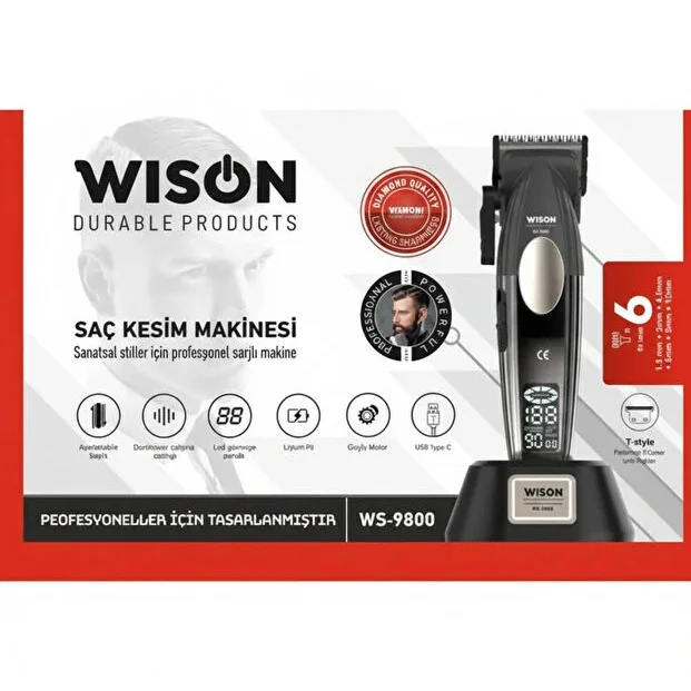 Wison WS-9800 Profesyonel Saç Tıraş Makinesi (Clipper)