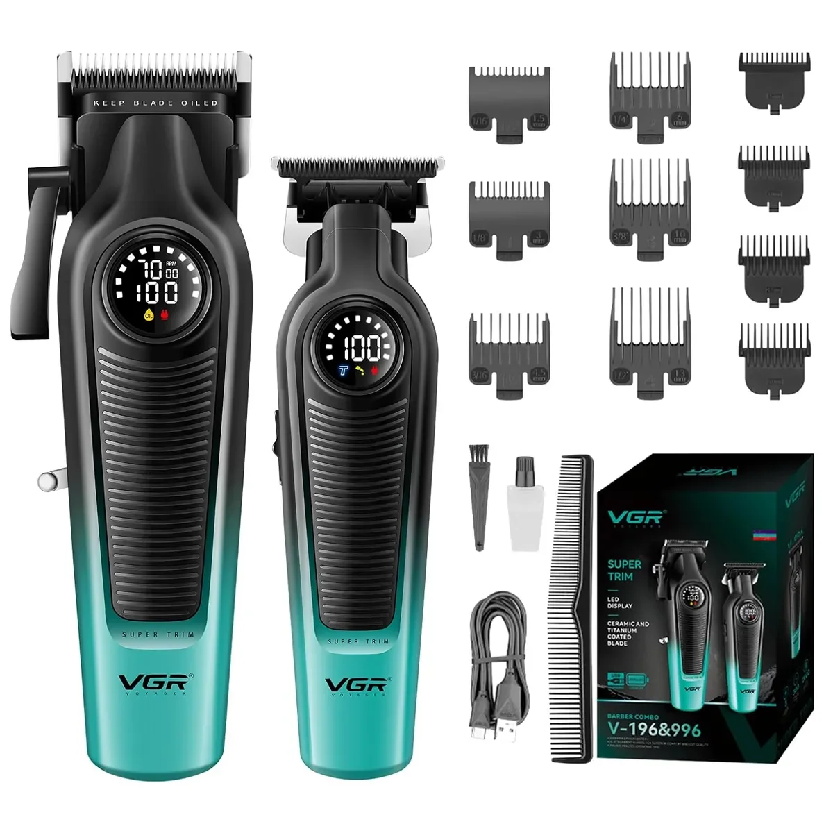 VGR V-196&996 Tıraş Makinesi Saç Kesme Seti - Clipper - Trimmer 2'li Set