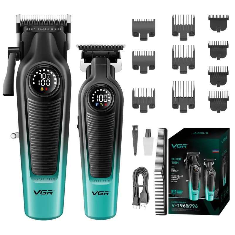 VGR V-196&996 Tıraş Makinesi Saç Kesme Seti - Clipper - Trimmer 2'li Set