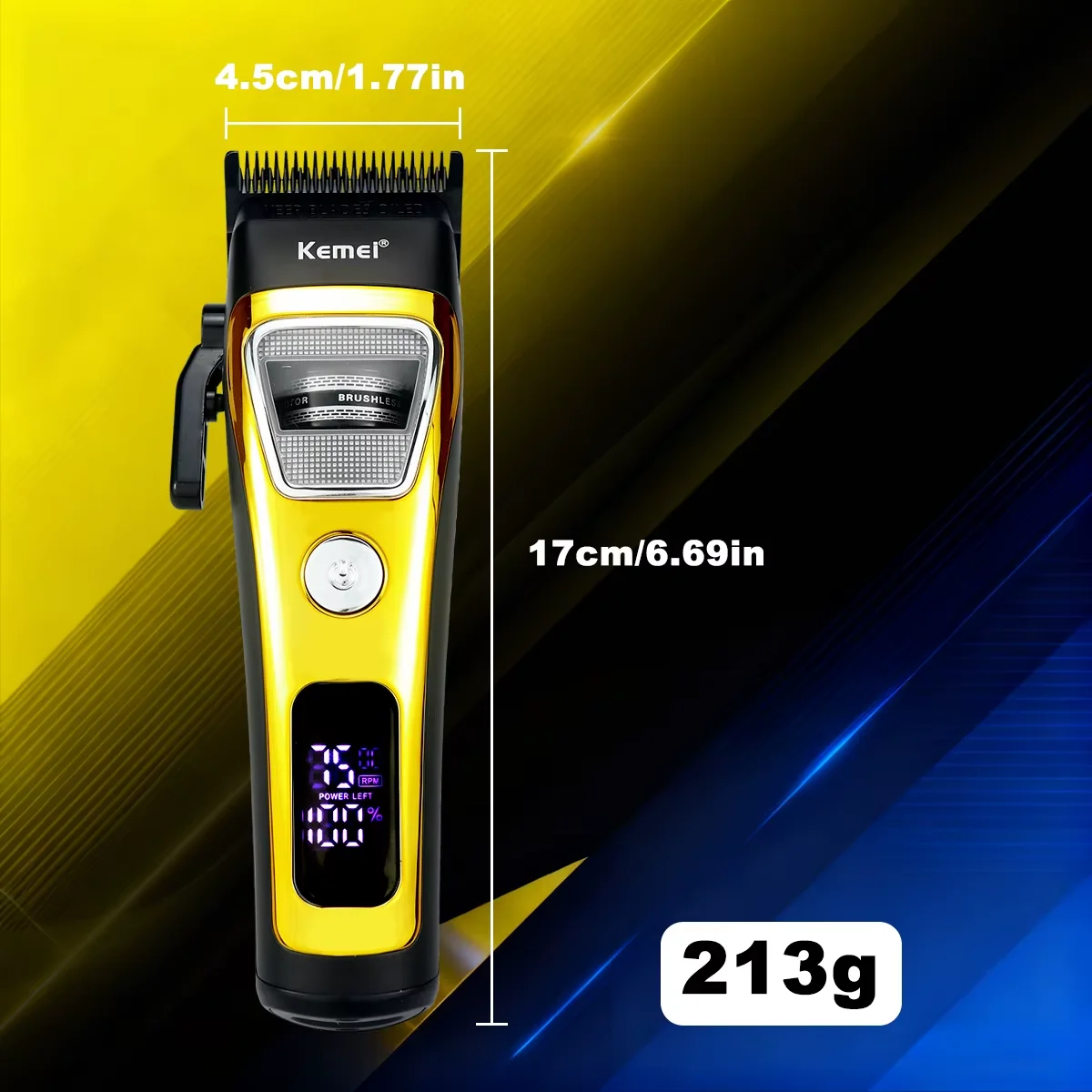 Kemei KM-1911 Profesyonel Saç Tıraş Makinesi (Clipper) (SARI)
