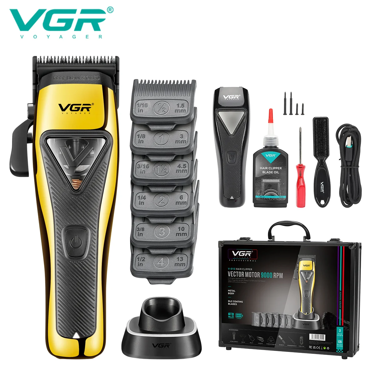 V-015 Clipper Saç Tıraş Makinesi - Yedek Kapak - Taşıma Çantalı