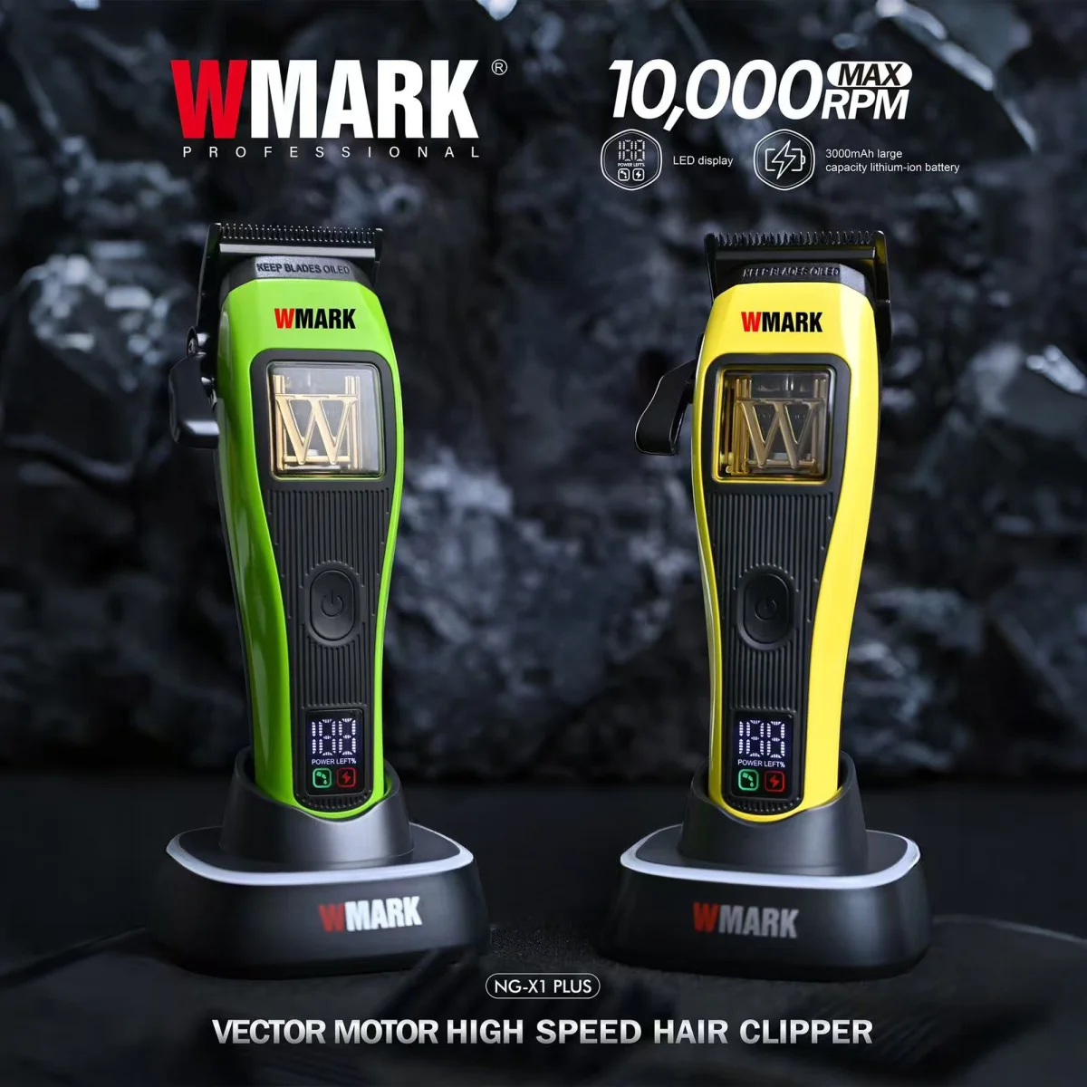 WMARK NG-X1 Plus Şarjlı Saç Tıraş Makinesi – DLC Fade Bıçak, Güçlü Vektör Motor
