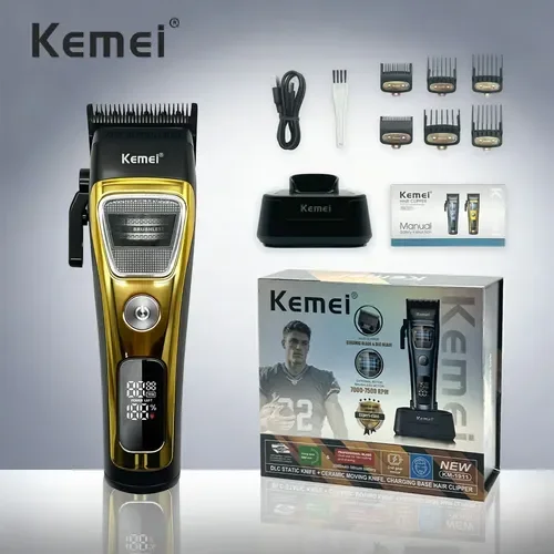 Kemei KM-1911 Profesyonel Saç Tıraş Makinesi (Clipper) (SARI)