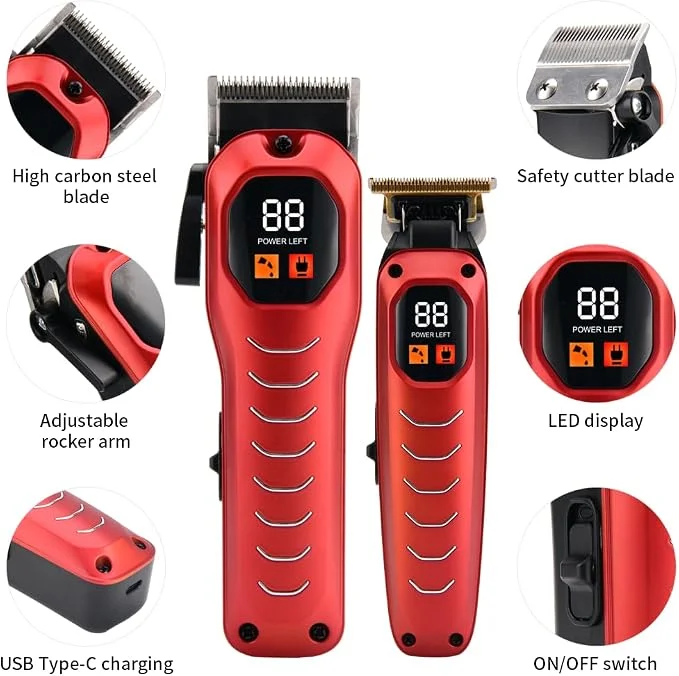 Geemy Profesyonel Saç Sakal İkili Berber Seti (Clipper&Trimmer)