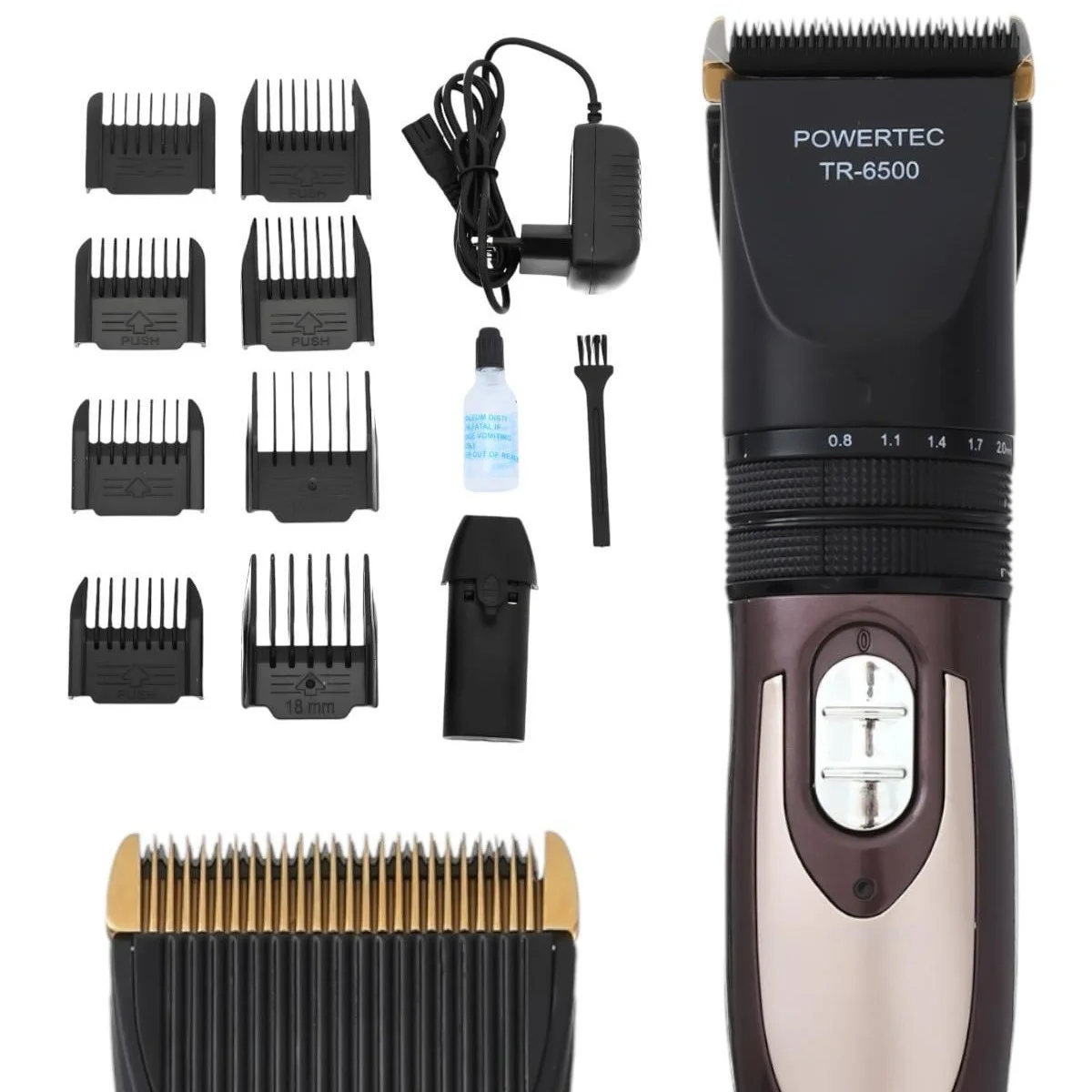 Powertec TR-6500 Profesyonel Yedek Bataryalı Şarjlı Saç Sakal Tıraş Makinesi