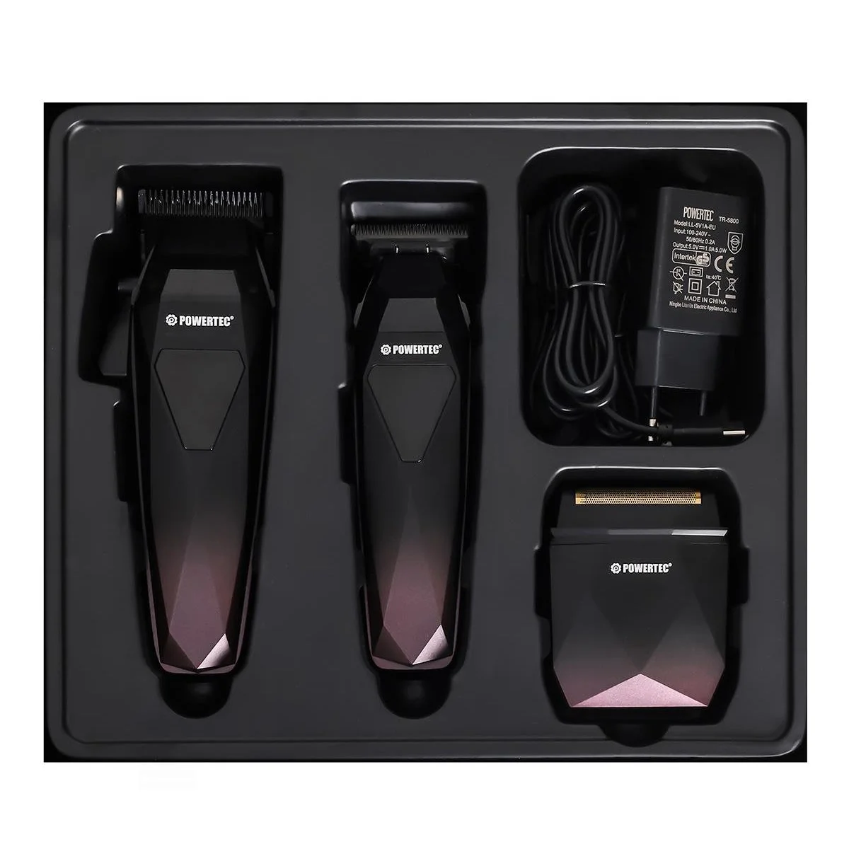 Powertec TR-5800 Profesyonel Saç Sakal Ense Günlük Tıraş Makinesi 3'lü Set