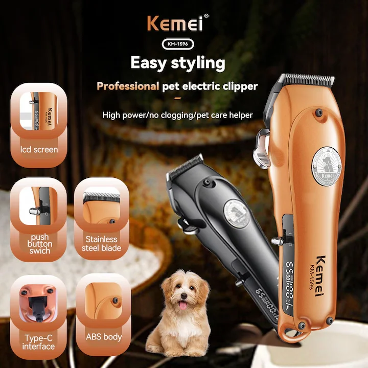 Kemei KM-1596 Evcil Hayvan Tıraş Makinesi (Pet Clipper)