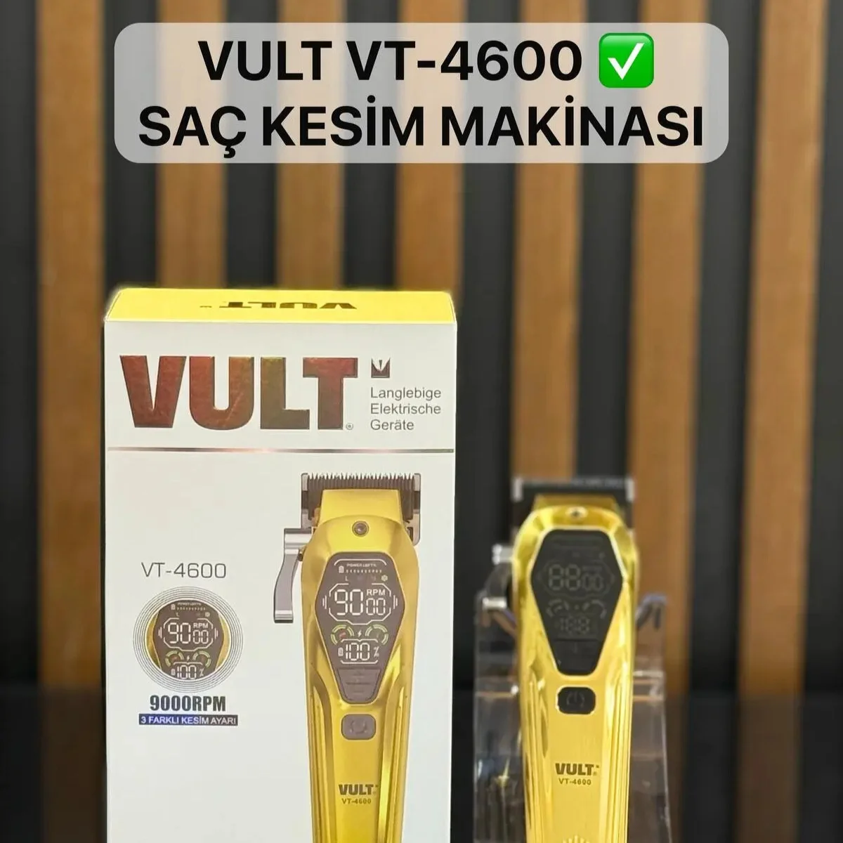 Vult VT-4600 Profesyonel DLC Bıçaklı Saç Tıraş Makinesi (Clipper)
