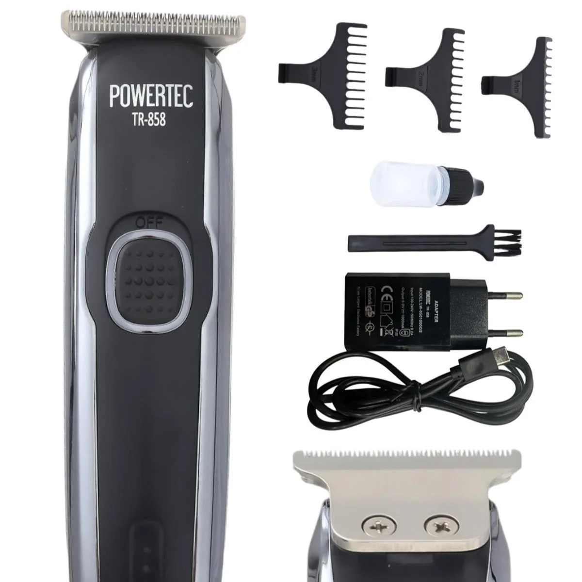 Powertec TR-858 Profesyonel T-Bıçak Saç Sakal Ense Tıraş Makinesi