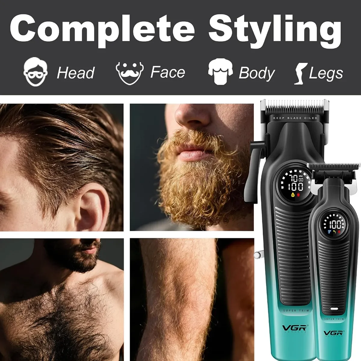 VGR V-196&996 Tıraş Makinesi Saç Kesme Seti - Clipper - Trimmer 2'li Set
