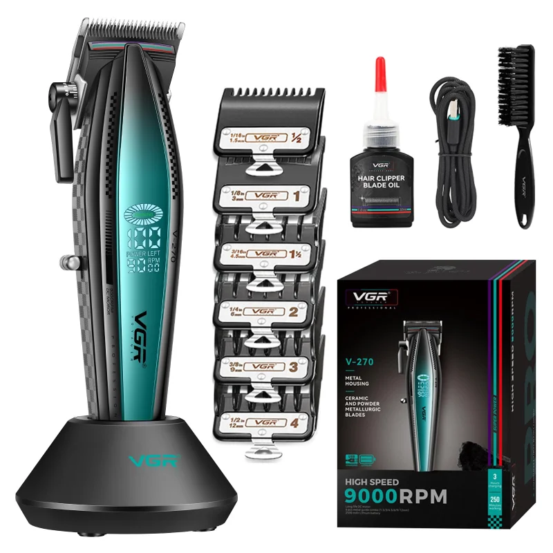 V-270 Tıraş Makinesi -  9000 RPM Metal Gövde, Saç Tıraşı  (Şarj Standlı)