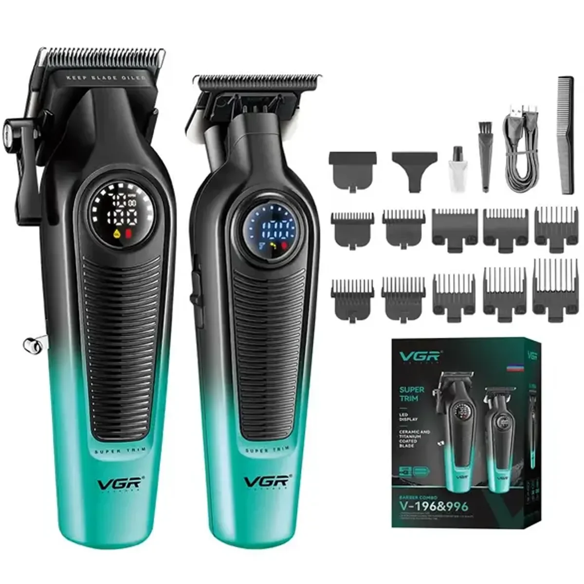 VGR V-196&996 Tıraş Makinesi Saç Kesme Seti - Clipper - Trimmer 2'li Set